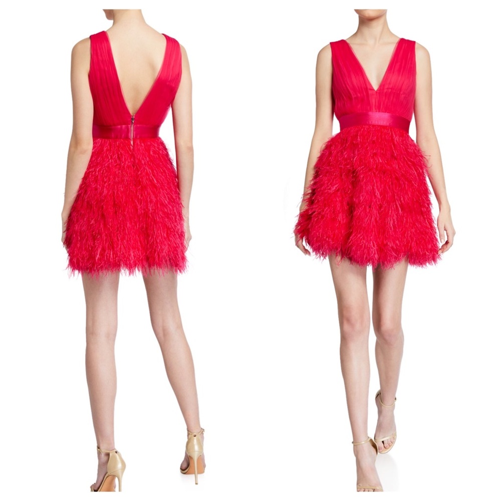 ALICE + OLIVIA Tehran Feather Party Mini Dress - Picture 4 of 16